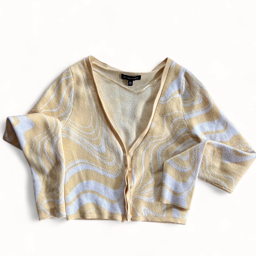 Yellow and White Swirl Cardigan